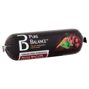 Pure Balance Dog Food Rolls Grain Free Formula - Savory Beef With Carrots & Spinach Recipe