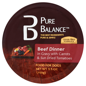 Pure Balance Grain Free Wet Dog Food Beef Dinner In Gravy With Carrots & Sun Dried Tomatoes