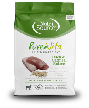 NutriSource Pure Vita Duck & Oatmeal Entree | Review & Rating | PawDiet