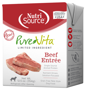 NutriSource Pure Vita Beef Entrée (Grain Free Paté) For Dogs