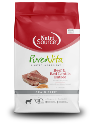 NutriSource Pure Vita Beef & Red Lentils Entrée