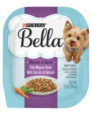 Purina Bella Morsels In Sauce Filet Mignon Flavor With Carrots & Spinach