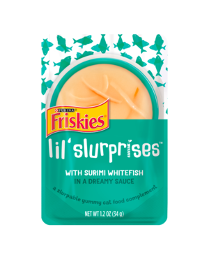 Purina Friskies Lil' Slurprises With Surimi Whitefish In A Dreamy Sauce