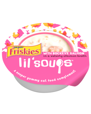 Purina Friskies Lil' Soups With Sockeye Salmon In A Velvety Chicken Broth