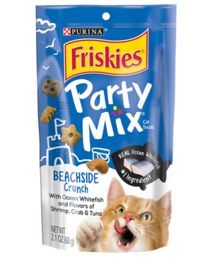 Purina Friskies Party Mix Beachside Crunch With Ocean Whitefish & Flavors of Shrimp, Crab & Tuna