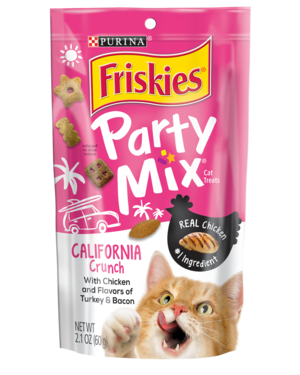 Purina Friskies Party Mix California Crunch With Chicken & Flavors of Turkey & Bacon