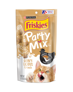 Purina Friskies Party Mix Gravy-Licious Crunch Chicken & Gravy Flavors