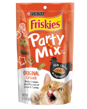 Purina Friskies Party Mix Original Crunch With Chicken & Flavors of Liver & Turkey