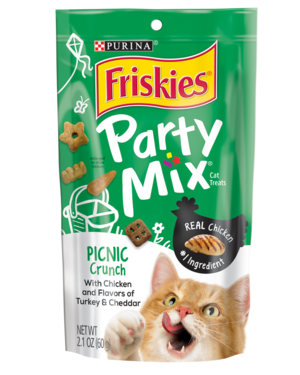 Purina Friskies Party Mix Picnic Crunch With Chicken & Flavors of Turkey & Cheddar