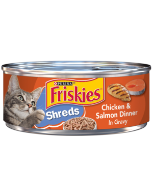 Purina Friskies Shreds Chicken & Salmon Dinner In Gravy