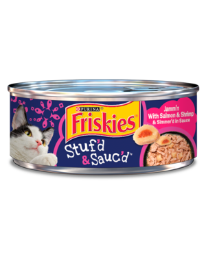 Purina Friskies Stuf'd & Sauc'd Jamm'n With Salmon & Shrimp & Simmer'd In Sauce