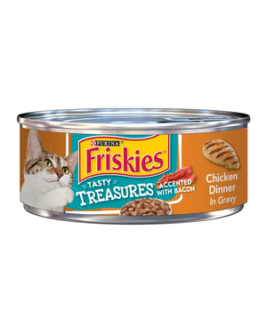 Purina Friskies Tasty Treasures Accented With Bacon Chicken Dinner In Gravy