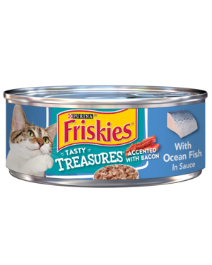Purina Friskies Tasty Treasures Accented With Bacon With Ocean Fish In Sauce