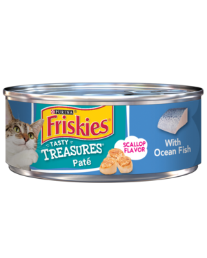 Purina Friskies Tasty Treasures Paté Scallop Flavor With Ocean Fish