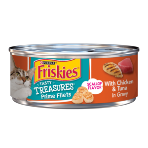Purina Friskies Tasty Treasures Prime Filets Scallop Flavor With Chicken & Tuna In Gravy