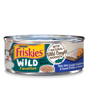 Purina Friskies Wild Favorites With Wild Caught Haddock & Sweet Potato In Sauce (Mini Bites)