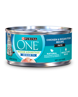 Purina One Indoor Advantage Senior 7+ Chicken & Ocean Fish Recipe Pate For Cats
