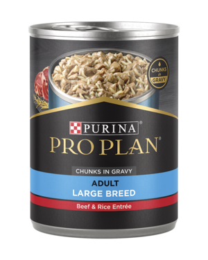 Purina Pro Plan Chunks In Gravy Beef & Rice Entrée For Large Breed Adult Dogs