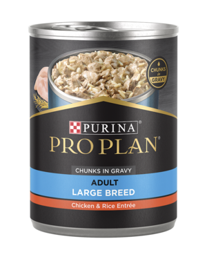 Purina Pro Plan Chunks In Gravy Chicken & Rice Entrée For Large Breed Adult Dogs
