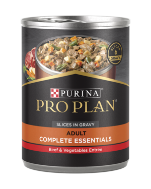 Purina Pro Plan Complete Essentials Beef & Vegetables Entrée Slices In Gravy For Adult Dogs