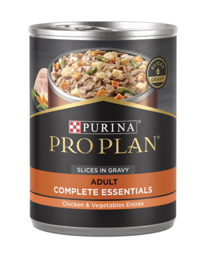 Purina Pro Plan Complete Essentials Chicken & Vegetables Entrée Slices In Gravy For Adult Dogs