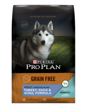 Purina Pro Plan Grain Free Shredded Blend Turkey, Duck & Quail Formula For Adult Dogs
