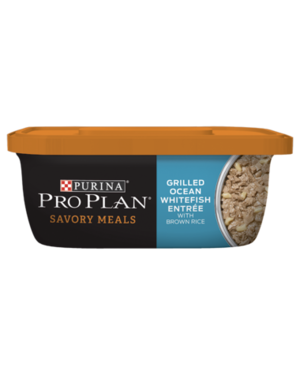 Purina Pro Plan Savory Meals Grilled Ocean Whitefish Entree With Brown Rice