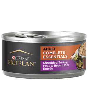 Purina Pro Plan Complete Essentials Shredded Turkey, Peas & Brown Rice Entree In Gravy For Adult Dogs
