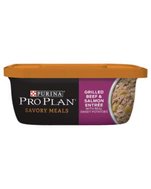 Purina Pro Plan Savory Meals Grilled Beef & Salmon Entree With Real Sweet Potatoes