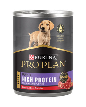 Purina Pro Plan Sport High Protein (Classic) Beef & Rice Entrée For Athletic Puppies