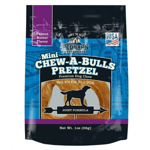 Redbarn Chew-A-Bulls Peanut Butter Flavor Mini Chew-A-Bulls Pretzel