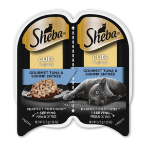 Sheba Perfect Portions Cuts In Gravy Gourmet Tuna & Shrimp Entrée