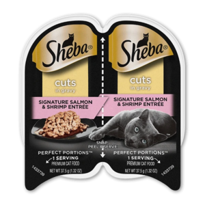 Sheba Perfect Portions Cuts In Gravy Signature Salmon & Shrimp Entrée