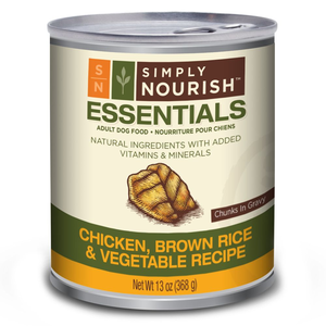 Simply Nourish Essentials Chunks In Gravy Chicken, Brown Rice & Vegetable Recipe For Adult Dogs