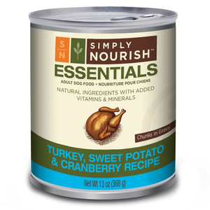 Simply Nourish Essentials Chunks In Gravy Turkey, Sweet Potato & Cranberry Recipe For Adult Dogs