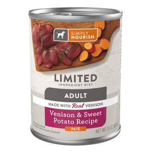 Simply Nourish Limited Ingredient Diet Venison & Sweet Potato Recipe Paté For Adult Dogs