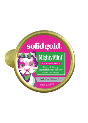 Solid Gold Mighty Mini Turkey & Hearty Vegetable Recipe In Gravy For Toy & Small Breed Dogs