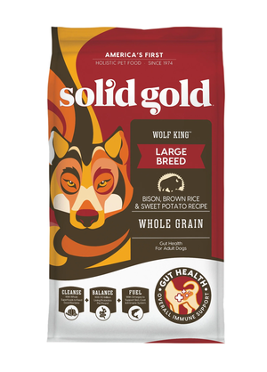 Solid Gold Wolf King Bison, Brown Rice & Sweet Potato Recipe For Large Breed Dogs