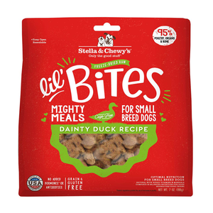 Stella and Chewy's Lil' Bites Mighty Meals Dainty Duck Recipe For Small Breed Dogs