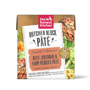 The Honest Kitchen Butcher Block Beef, Cheddar & Farm Veggies Pate For Dogs