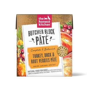 The Honest Kitchen Butcher Block Turkey, Duck & Root Veggies Pate For Dogs