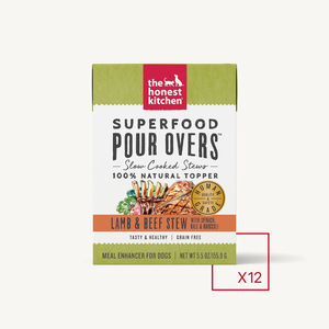 The Honest Kitchen Superfood Pour Overs Lamb & Beef Stew With Spinach, Kale & Broccoli