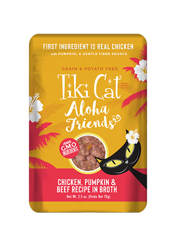 Tiki Cat Aloha Friends Chicken, Pumpkin & Beef Recipe In Broth
