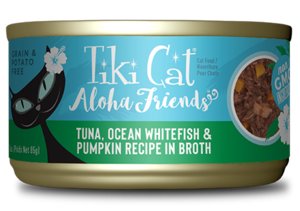 Tiki Cat Aloha Friends Tuna, Ocean Whitefish & Pumpkin Recipe In Broth