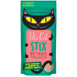 Tiki Cat Stix Wet Treats With Chicken & Shrimp In Creamy Gravy