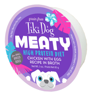 Tiki Dog Meaty High Protein Diet Chicken With Egg Recipe In Broth For Small Breed Dogs