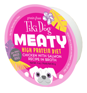 Tiki Dog Meaty High Protein Diet Chicken With Salmon Recipe In Broth For Small Breed Dogs