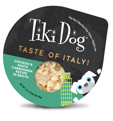 Tiki Dog Taste of Italy Chicken & Pasta Carbonara Recipe In Broth