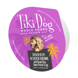 Tiki Dog Whole Foods Chicken Recipe In Chicken Consomme With Brown Rice, Sweet Potato & Egg