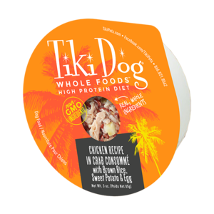 Tiki Dog Whole Foods Chicken Recipe In Crab Consomme With Brown Rice, Sweet Potato & Egg